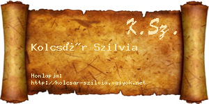 Kolcsár Szilvia névjegykártya