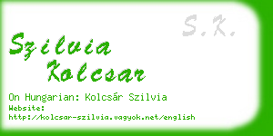 szilvia kolcsar business card