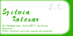 szilvia kolcsar business card